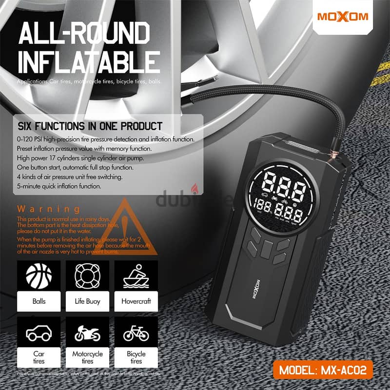 Moxom MX-AC02 Portable Air Pump 8000mAh Powerbank 1