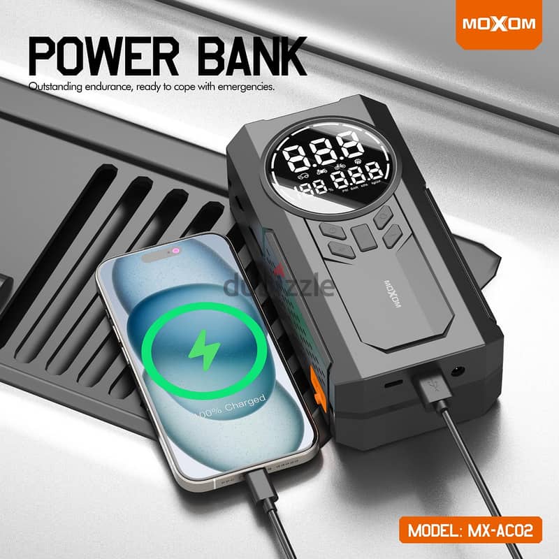 Moxom MX-AC02 Portable Air Pump 8000mAh Powerbank 3