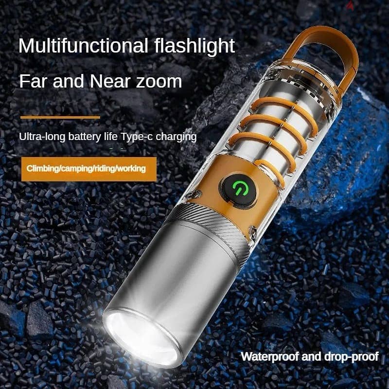 Heybb High Lumens Flashlight – Waterproof, Zoomable, 4 Light Modes 1