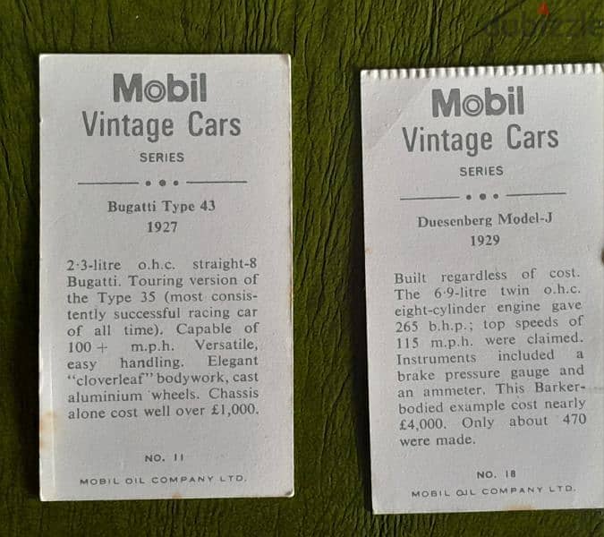 Vintage 1966 Mobil oil company cars trading cards variant 8