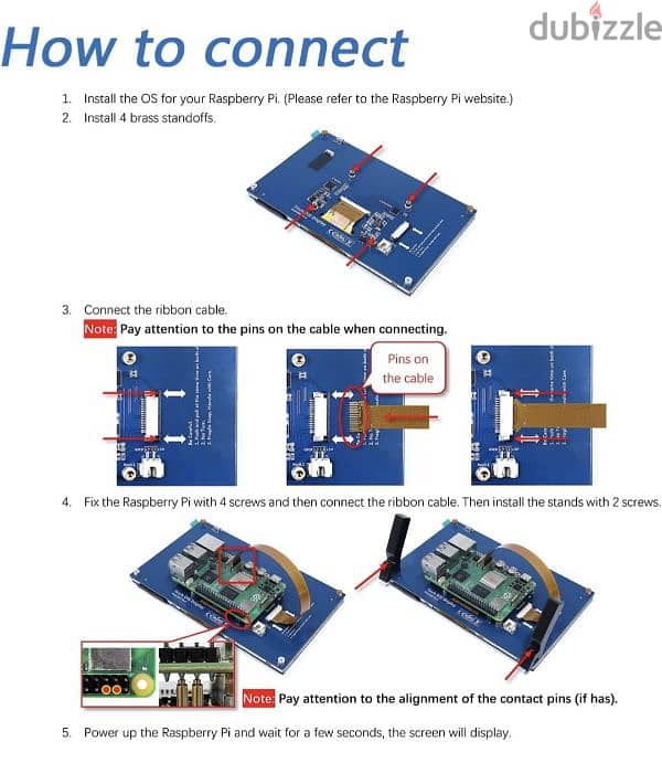 FREENOVE 5 Inch Touchscreen for Raspberry Pi 5 4 B 3 B+ A+, 800x480 6