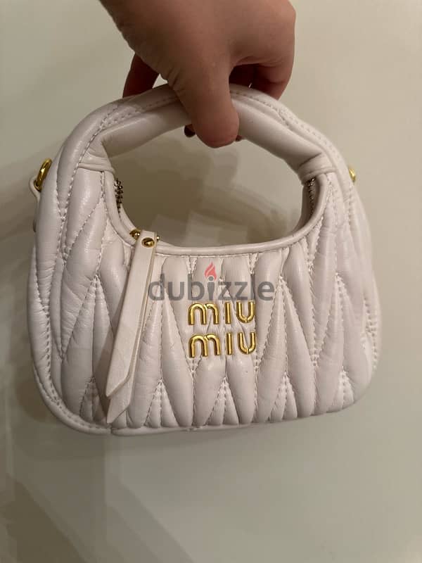 Miumiu mini white bag with long strap Copy 1