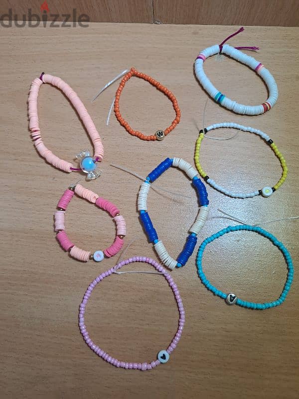 Bracelets for sale (18), handmade , prices 2$ each 3