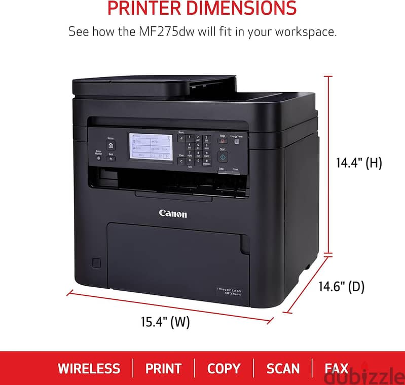 Canon all in One, Wireless, 2-Sided Laser Printer, MF275dw 1