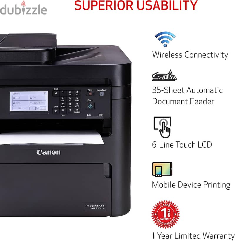 Canon all in One, Wireless, 2-Sided Laser Printer, MF275dw 6