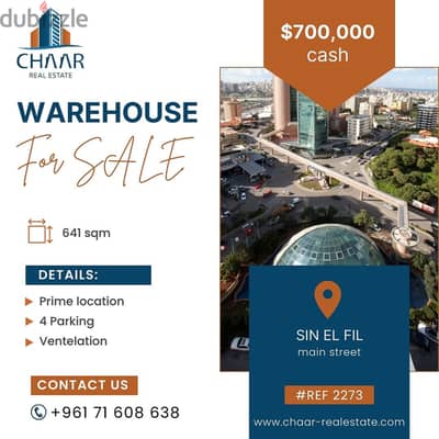 #R2273 - Warehouse for Sale in Sin El Fil  مستودع للبيع في سن الفيل