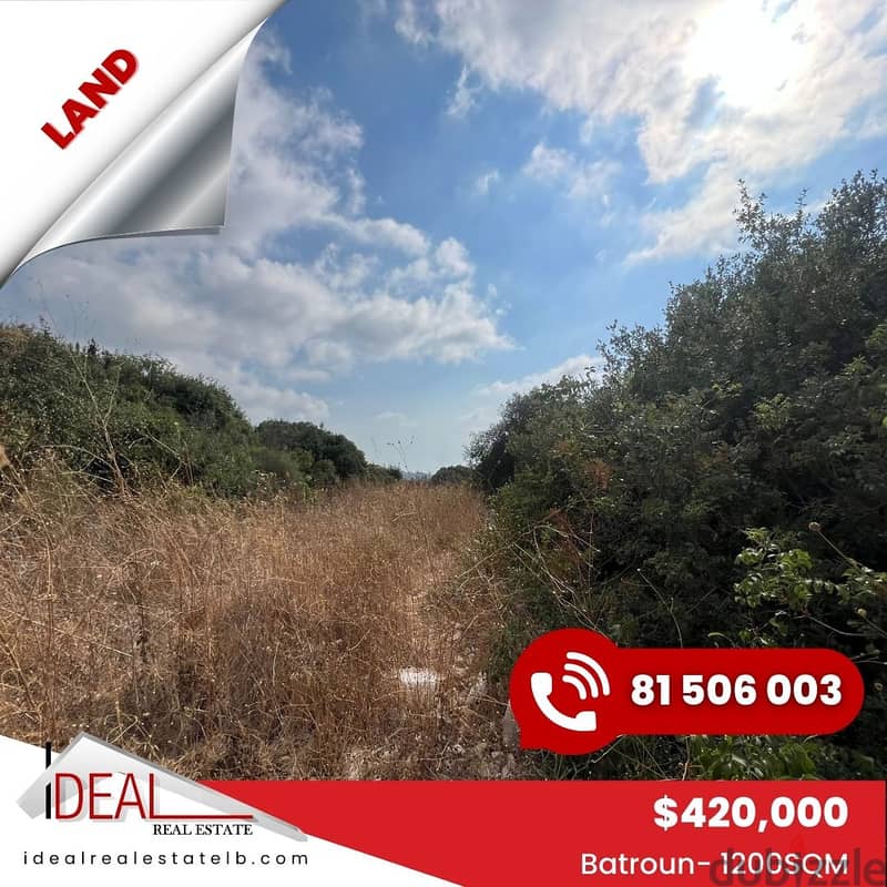 1200 SQM Land for sale in Smar jbeil  REF#JCF3250 0