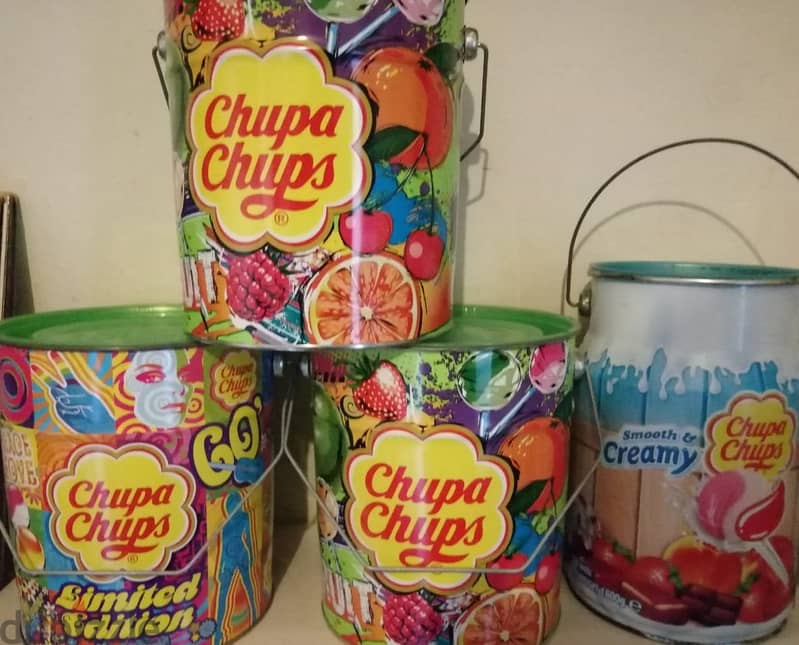 Chupa chups lollipops vintage tin containers 1