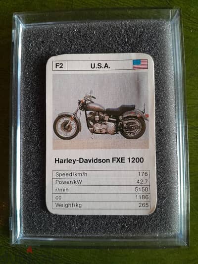 Rare Harley Davidson fxe super glide 1974 vintage trading card