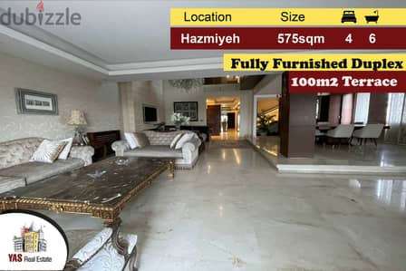 Hazmiyeh 575m2 | 100m2 Terrace | Open View | Fully Furnished | PA |