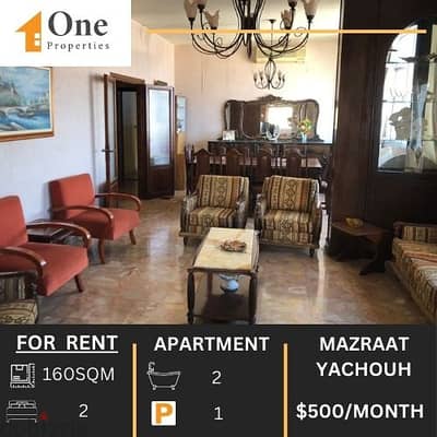 FURNISHED APARTMENT FOR RENT IN MAZRAAT YACHOUH