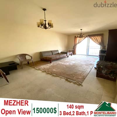 140 sqm Apartment for Sale in Mezher with Open view.