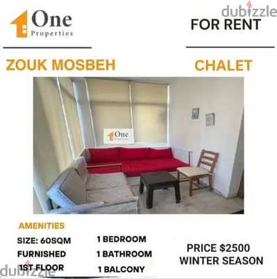 FURNISHED CHALET FOR RENT IN ZOUK MOSBEH