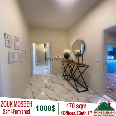 170 sqm apartment for rent in Zouk Mosbeh!!