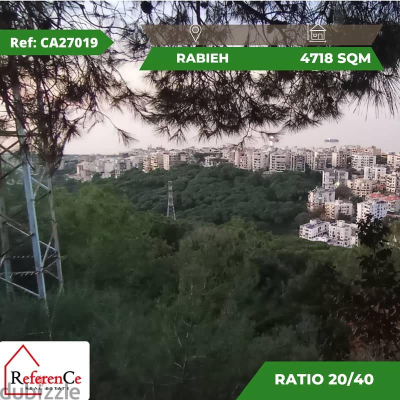 Land for sale in rabieh أرض للبيع في الرابية 0