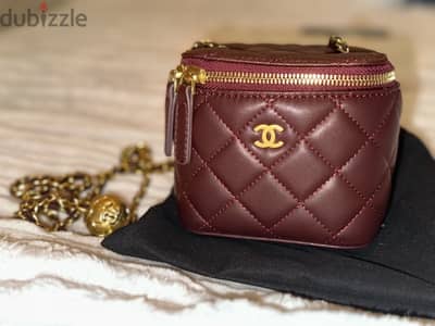 Mini Chanel Vanity Copy A Bordeaux color comes with dustbag and box