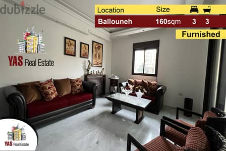 Ballouneh 160m2 | Fully Furnished | Excellent Condition | Luxurious |