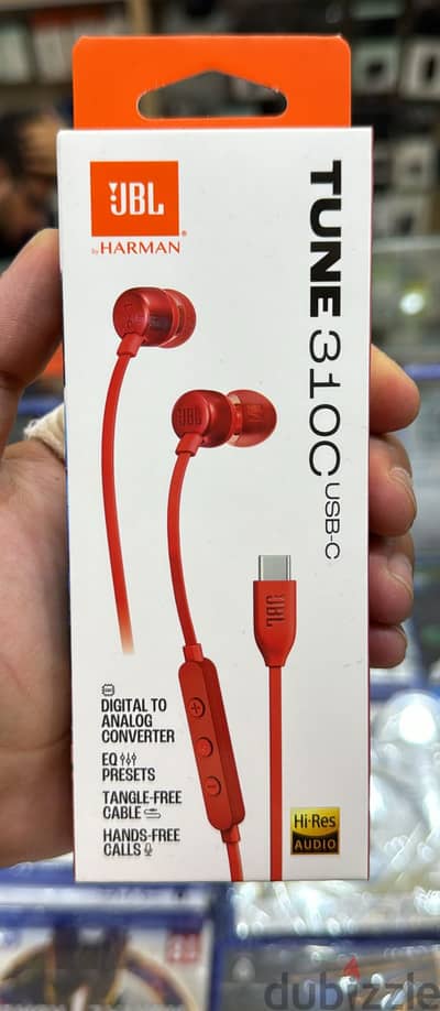 Jbl Tune 310c usb-c wired earphones red