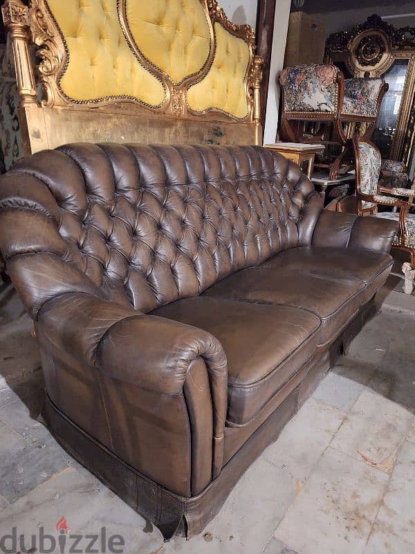 sofa chesterfield genuine leather original 1