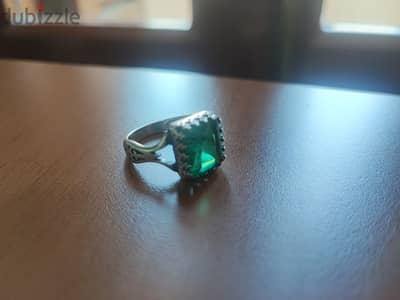 Emerald ring Zamurd stone ring