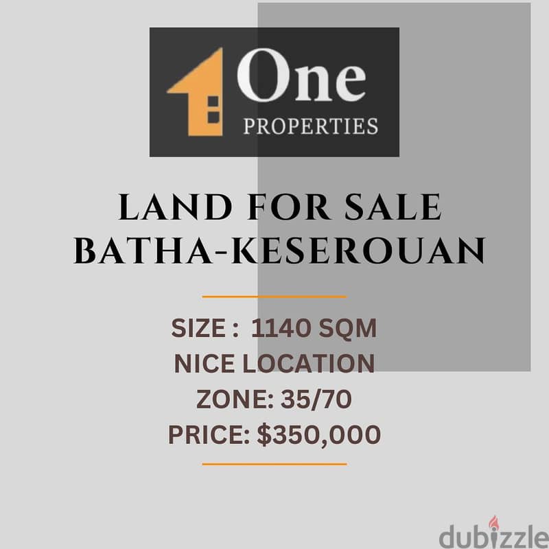 LAND FOR SALE IN BATHA - KESEROUAN 0