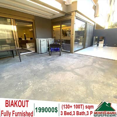 Fully Furnished 130 sqm apartment for sale in Biakout + 100Sqm Terrace