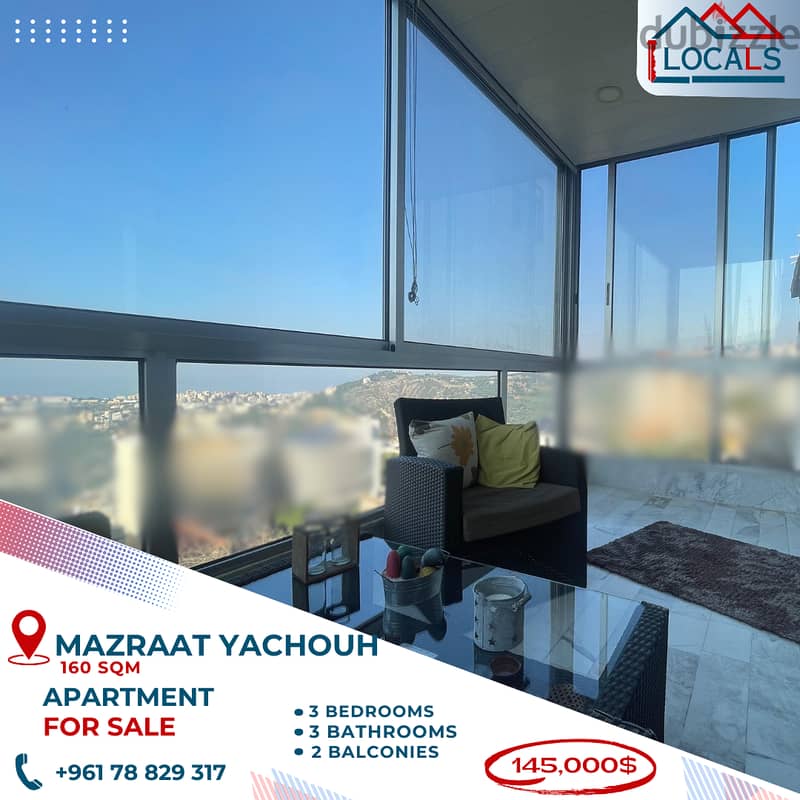 160 SQM Apartment For Sale in Mazraat Yachouh 0