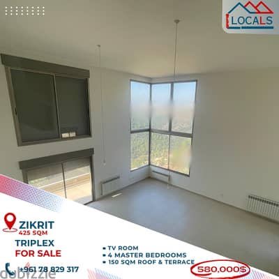 425 SQM Triplex For Sale in Zikrit