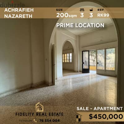 Apartment for sale in Achrafieh Nazareth RK99