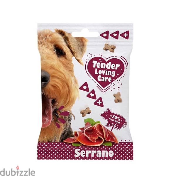 Premium soft dog snack with Serrano 0