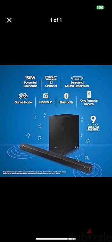 Samsung soundbar and subhoofer