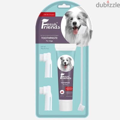 Fresh Friends Dog Dental Set - 1 toothpaste + 3 toothbrush