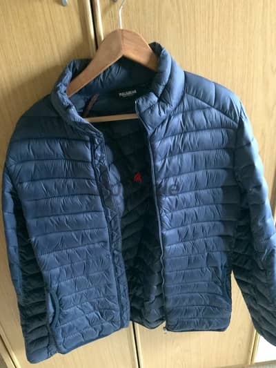 pull&bear puffer jacket size small navy blue