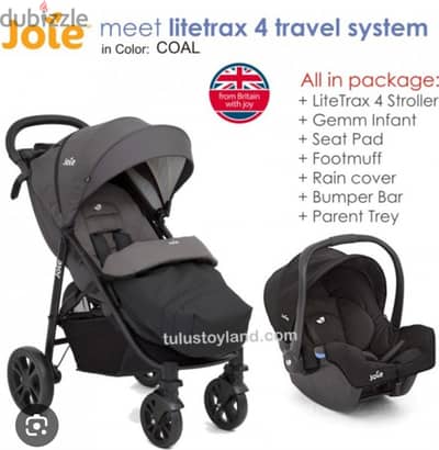 Joie literax4 travel set stroller carseat isofix base like new in box