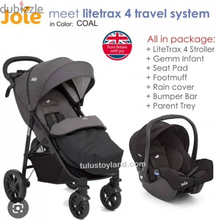 Joie literax4 travel set stroller carseat isofix base like new in box 0