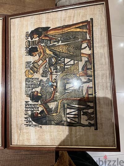 antique egyptian pharoahs pictures painted on wood paper