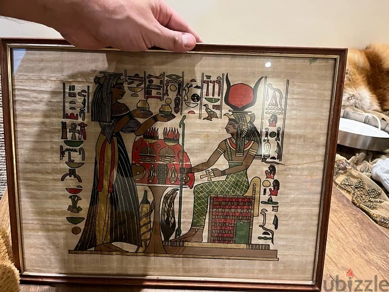 antique egyptian pharoahs pictures painted on wood paper 5