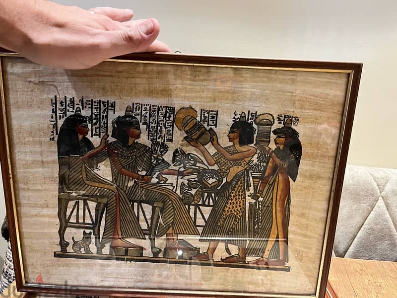 antique egyptian pharoahs pictures painted on wood paper 6