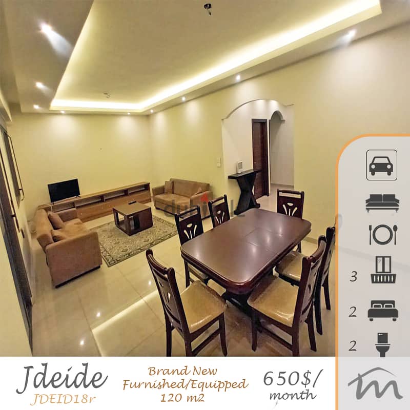 Jdaide | Furnished & Equipped 120m² | Building Age 10 | 2 Bedrooms 0