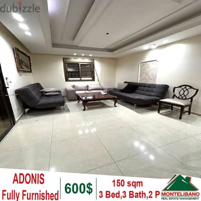 Fully Furnished 150 sqm apartment for rent in Adonis.