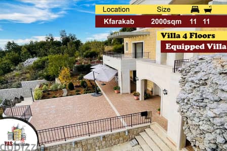 Kfarakab 2000m2 | Terrace/Garden | Equipped Villa | 4 floors | AC |