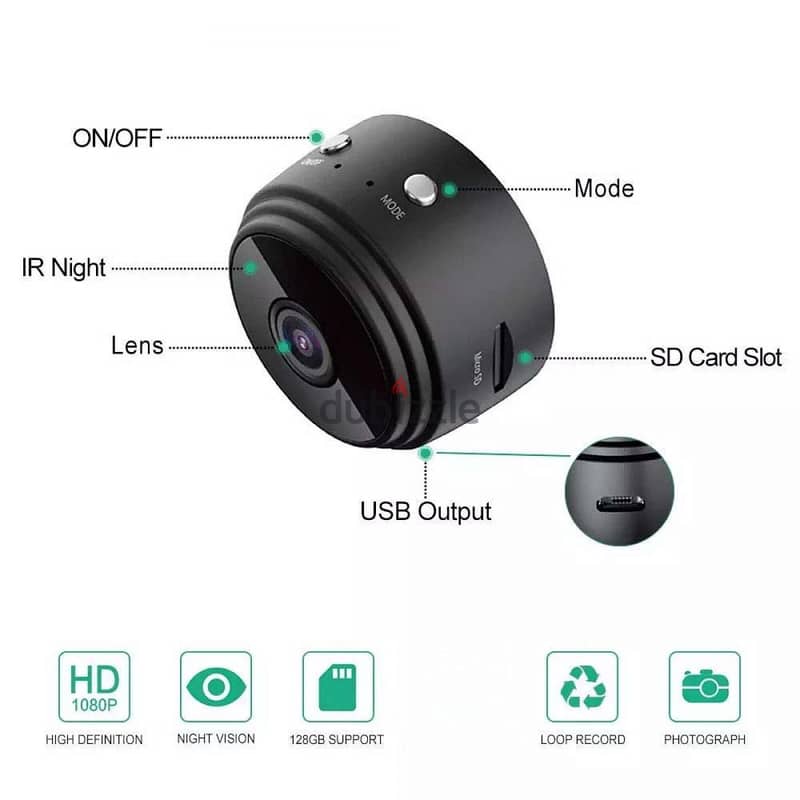 A9 Mini Camera WiFi 1080P HD IP Camera Home Security Magnetic Wireles 2