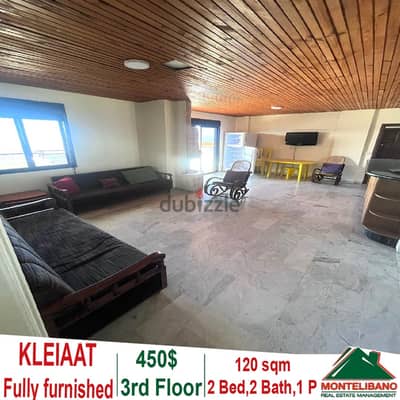 Fully Furnished 120sqm Apartment for rent in Kleiaat + mountains view