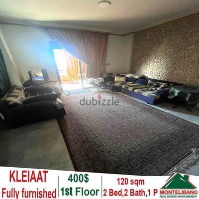 Fully Furnished 120 sqm Apartment for rent in Kleiaat +mountains view