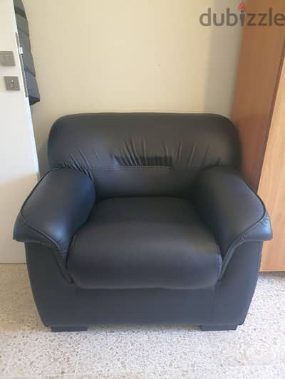 1 : 3 Seater + 2 : 1 Seater office leather sofas