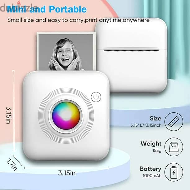 Mini Pocket Printer Wireless Portable 58mm Machine Connection for Pic 4