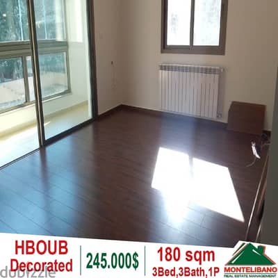 180 sqm apartment for sale in Hboub!!