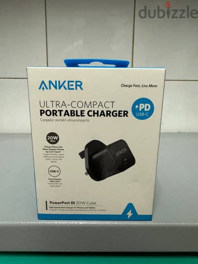 Anker ultra-compact portable usb-c charger 3pin powerport III 20w cub