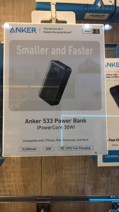 Anker 533 power bank black (power core 30w) 10000mah amazing & new of