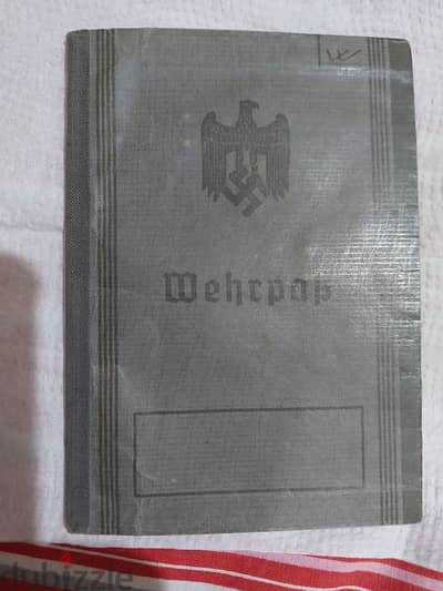 German Nazi Identification ID  for Solider World War Two WW II